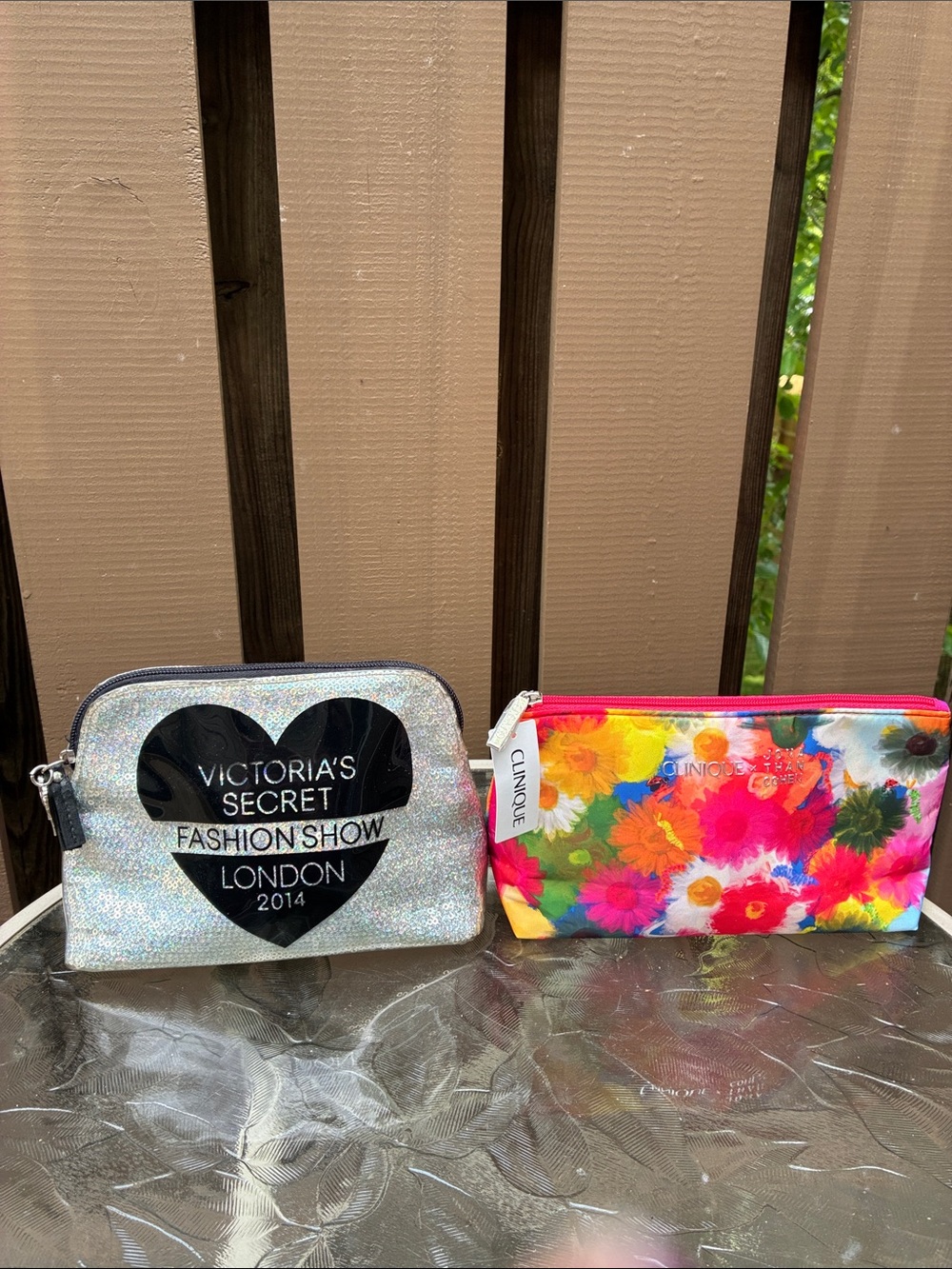 Victoria's Secret Iridescent Fashion Show & NWT Clinique Floral Cosmetic Bags